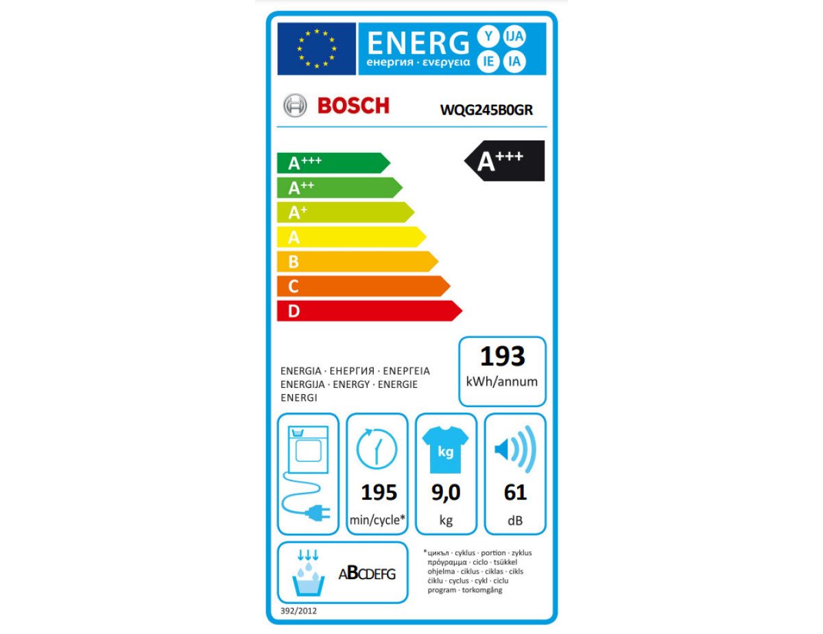 Bosch WQG245B0GR Στεγνωτήριο 9kg A+++ με Αντλία Θερμότητας