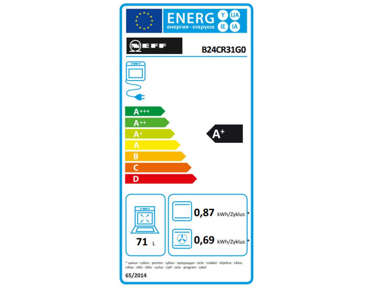 Neff B24CR31G0 Φούρνος άνω Πάγκου 71lt χωρίς Εστίες Π59.6εκ. Γκρι