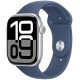 Apple Watch Series 10 Aluminium 42mm Αδιάβροχο με Παλμογράφο (Silver με Denim Sport Band (M/L))